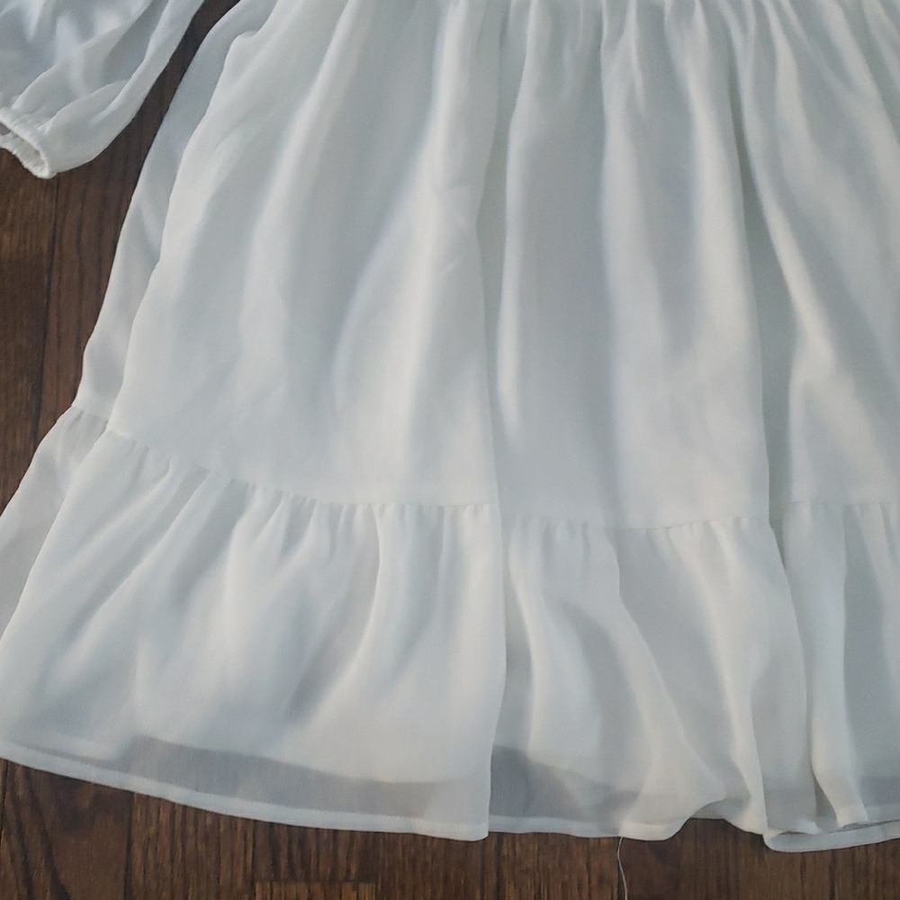 Elegant White Tie Back Women's Dress - Picture 10 of 15